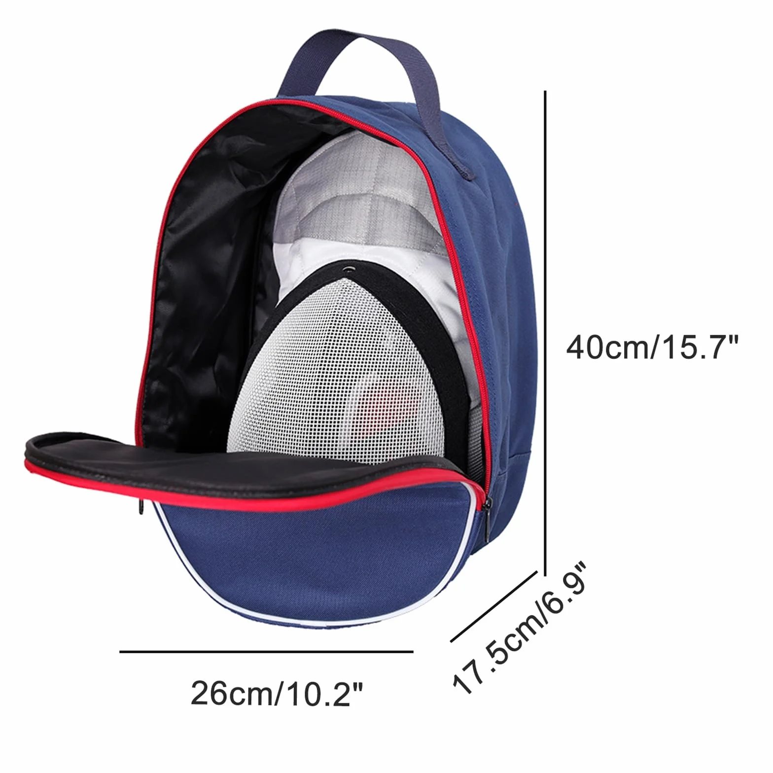 Sac de Protection pour Masque D'escrime, Sac À Main Portable en Tissu Oxford Double Brin 1680D pour Casques D'épée, de Fleuret, de Sabre et de Moto (Color : Blue)