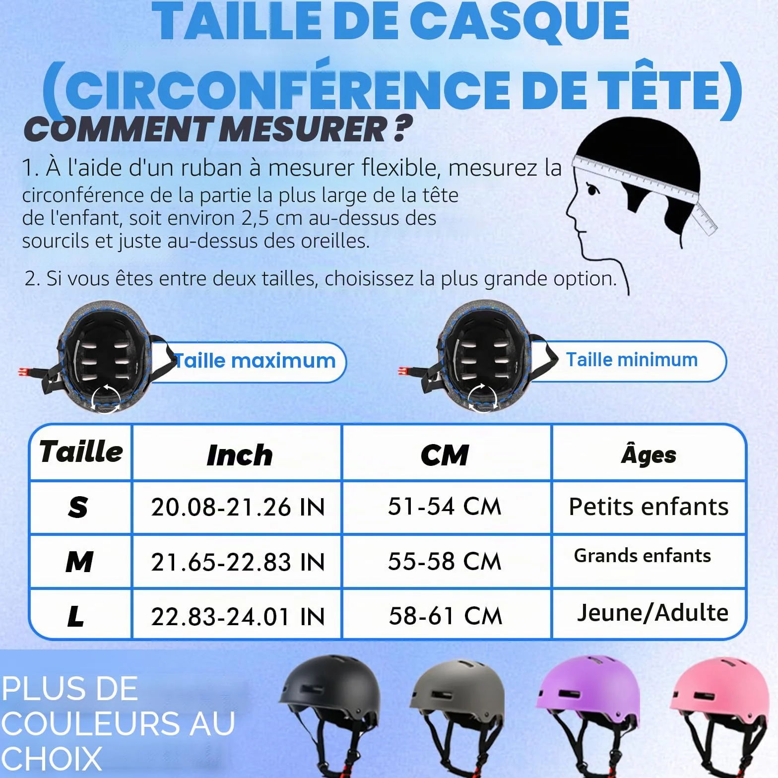 Casque Vélo pour Enfants Filles Garçons Adolescents et Adultes, Réglables Casques de Protection pour Enfants pour Le Multi-Sports Cyclisme Skateboard Patinage Trottinette