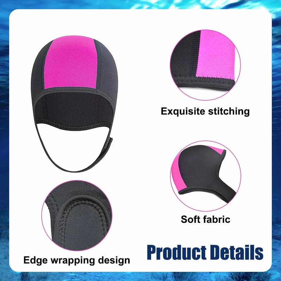 DONGKER Cagoule de Plongée en Néoprène,Combinaison de Plongée avec Mentonnière Réglable pour Hommes et Femmes,Bateau,Kayak,Voile,Sports Nautiques