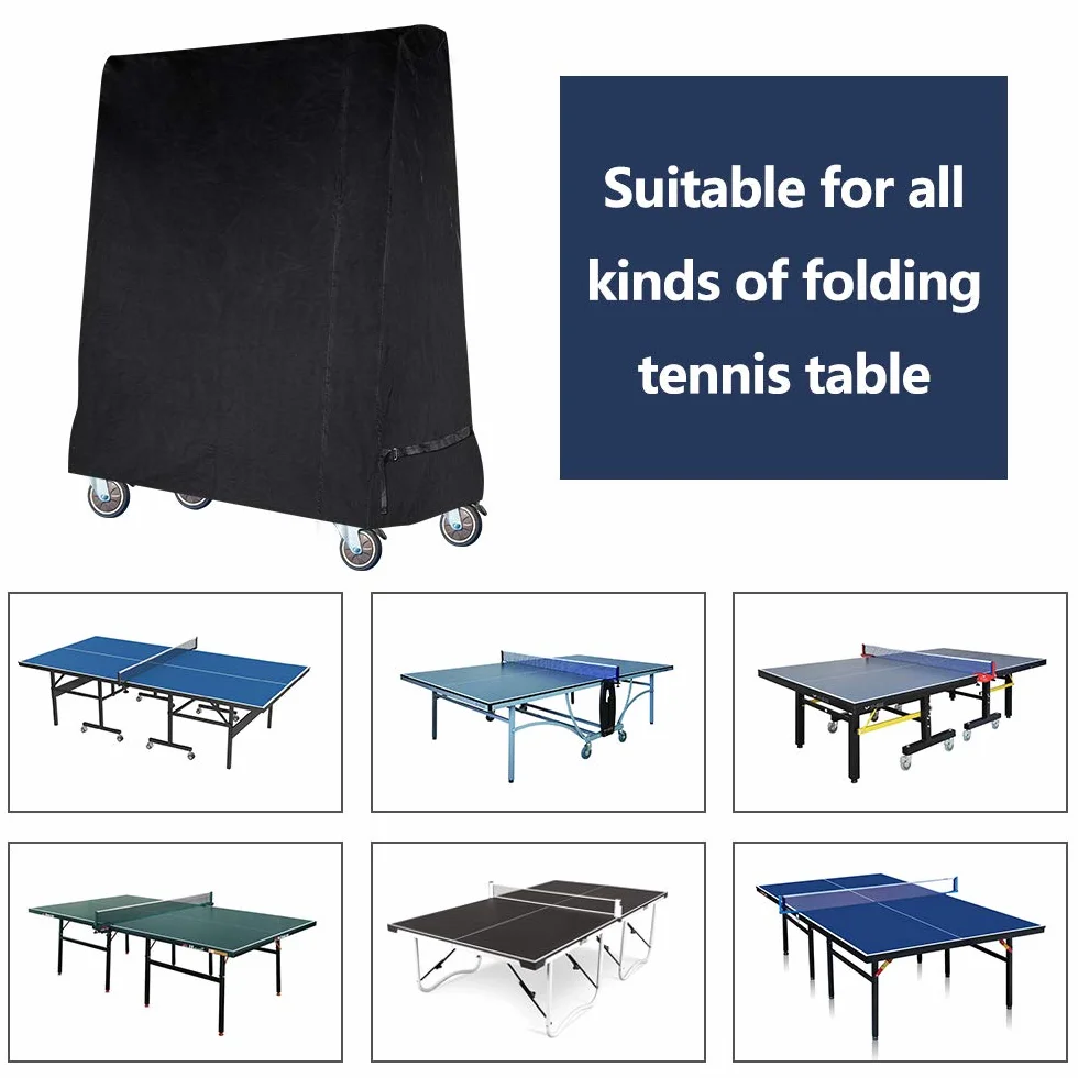 Premium Table Tennis Cover Couverture de Table de ping-Pong imperméable pour Noir intérieur et extérieur