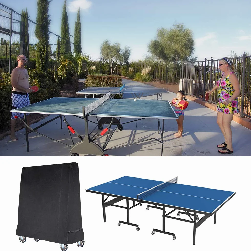 Premium Table Tennis Cover Couverture de Table de ping-Pong imperméable pour Noir intérieur et extérieur