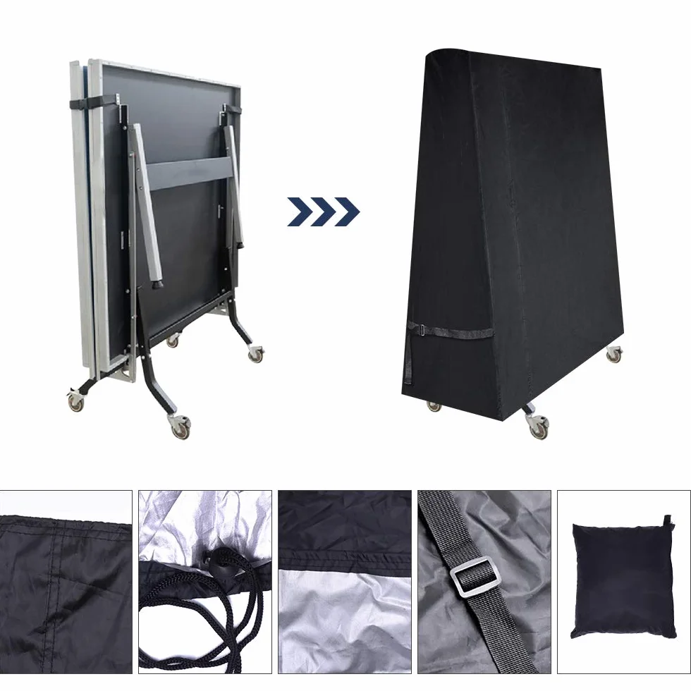 Premium Table Tennis Cover Couverture de Table de ping-Pong imperméable pour Noir intérieur et extérieur