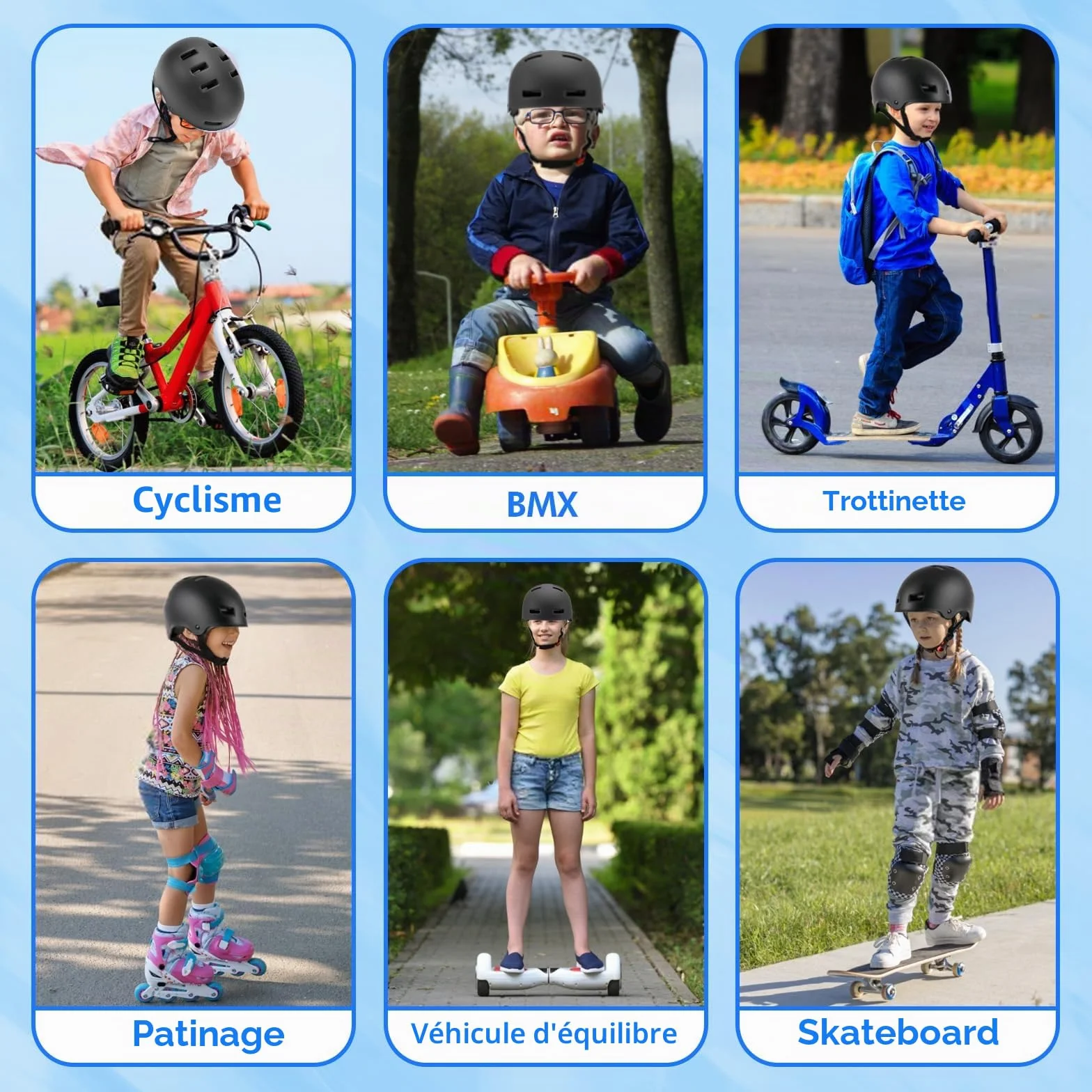 Casque Vélo pour Enfants Filles Garçons Adolescents et Adultes, Réglables Casques de Protection pour Enfants pour Le Multi-Sports Cyclisme Skateboard Patinage Trottinette