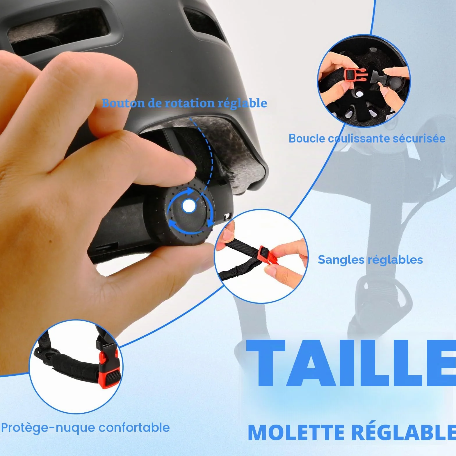 Casque Vélo pour Enfants Filles Garçons Adolescents et Adultes, Réglables Casques de Protection pour Enfants pour Le Multi-Sports Cyclisme Skateboard Patinage Trottinette