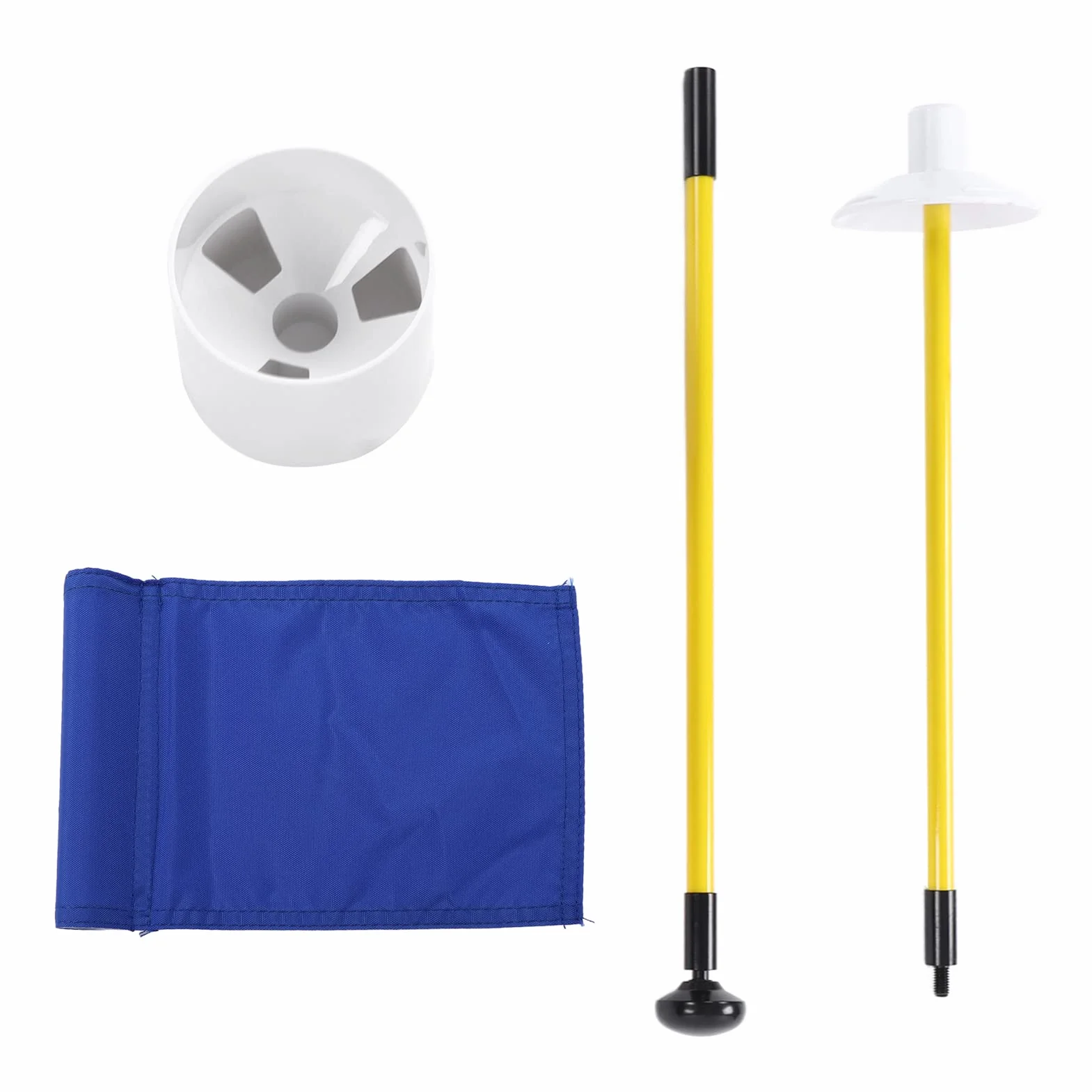 HERCHR Mini-Drapeaux De Golf, Ensemble De Tasses à Trou De Drapeau, épingle De Golf, Conception Portable à 2 Sections, Ensemble De Bâtons De Golf Verts