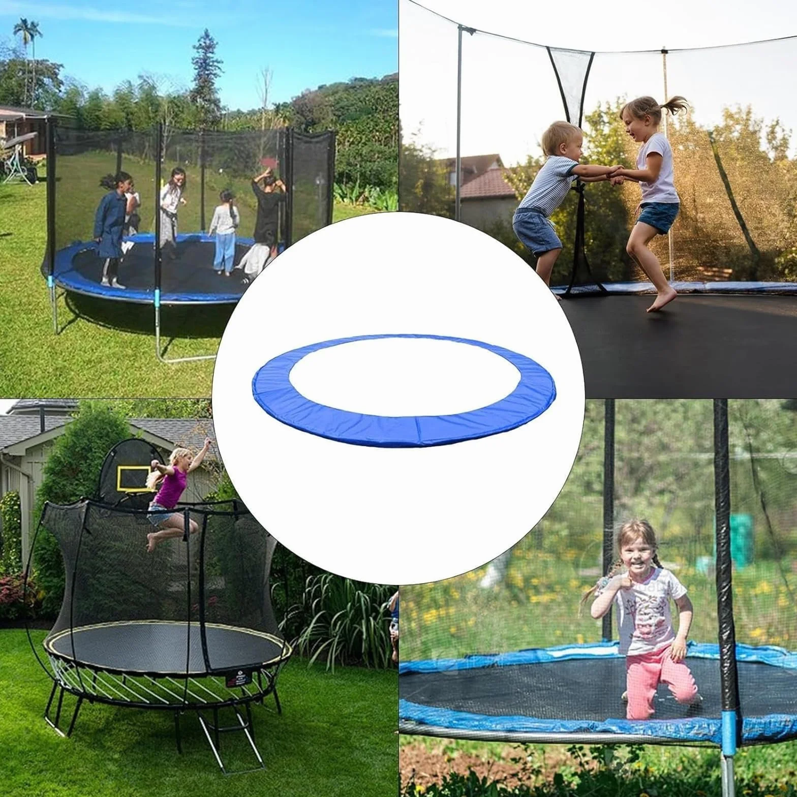Coussin De Protection Trampoline, Coussin Protection Trampoline 305/244 cm, Résistant Aux Rayons UV, Trampoline Couverture Rembourrage,Protection Bordure,Rembourrage Couverture Ressort